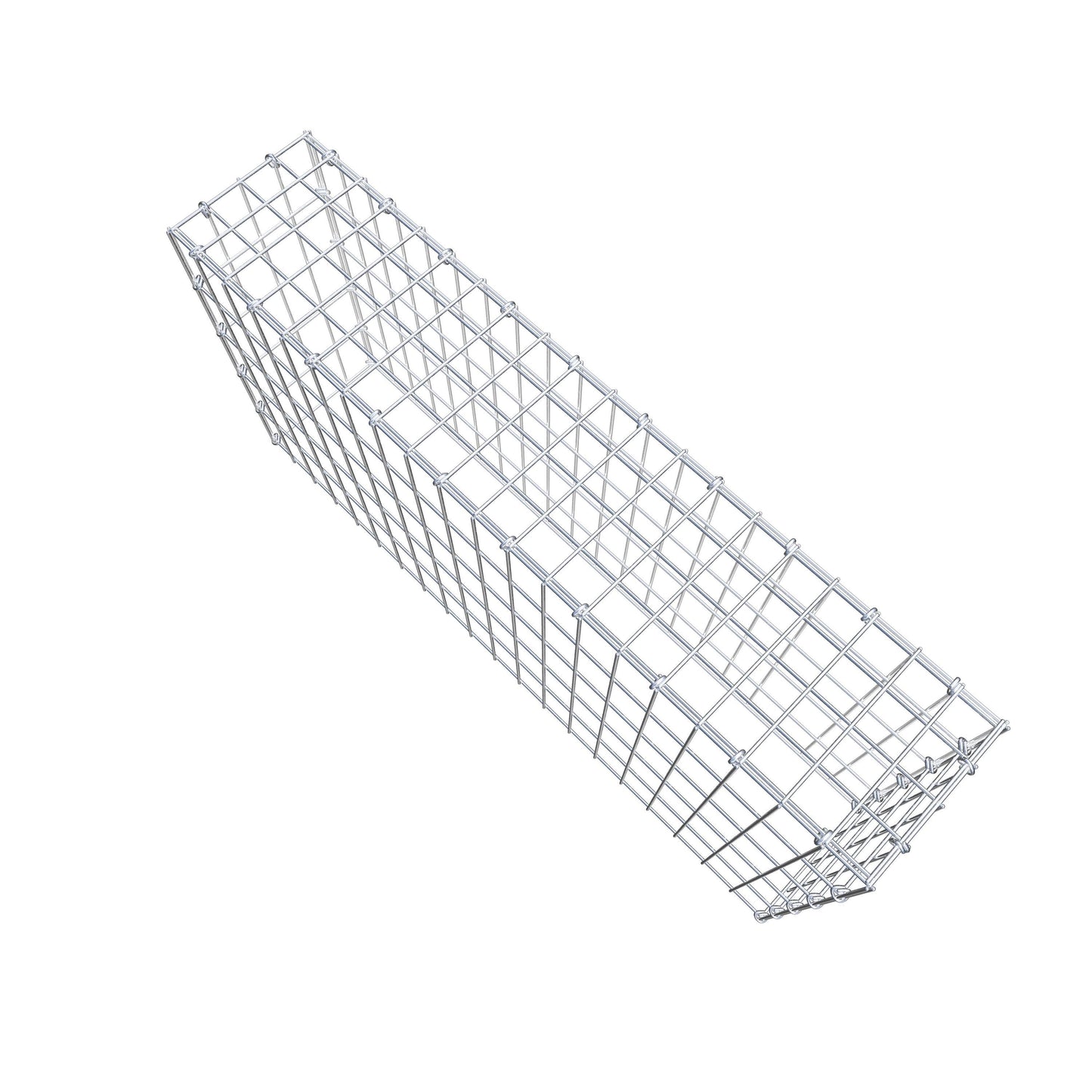 Typ 3 påbyggnadsgabion 100 cm x 50 cm x 20 cm (L x H x D), maskstorlek 5 cm x 10 cm, C-ring