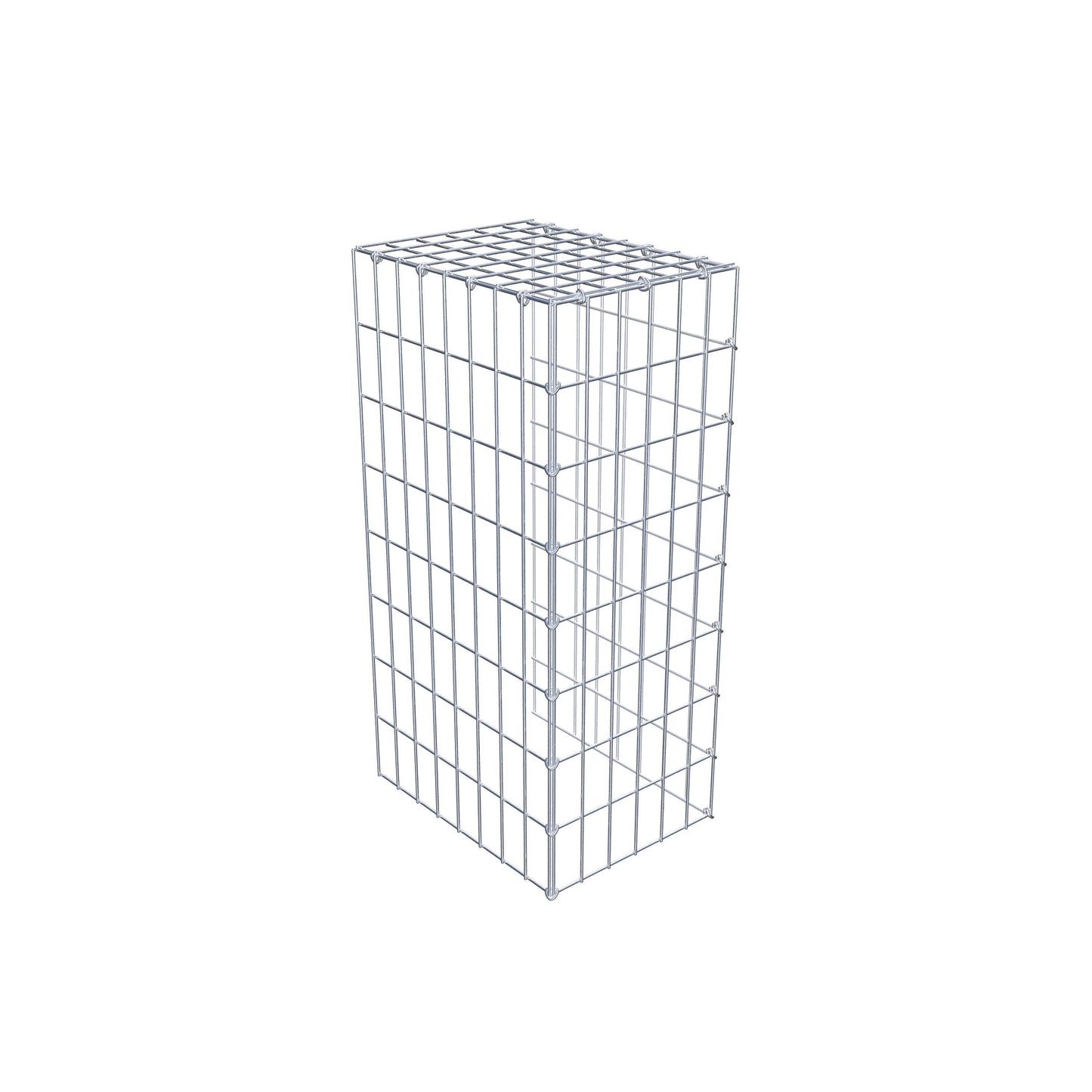 Monteret gabion type 4 80 cm x 40 cm x 30 cm (L x H x D), maskestørrelse 5 cm x 10 cm, C-ring