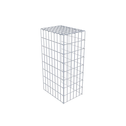 Monteret gabion type 4 80 cm x 40 cm x 30 cm (L x H x D), maskestørrelse 5 cm x 10 cm, C-ring