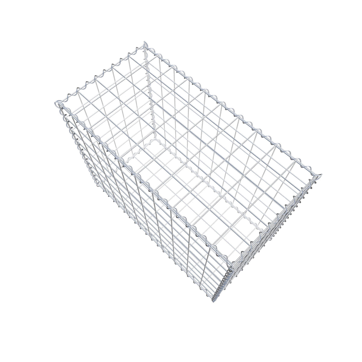 Gabião 100 cm x 80 cm x 50 cm (C x A x P), malhagem 10 cm x 10 cm, espiral