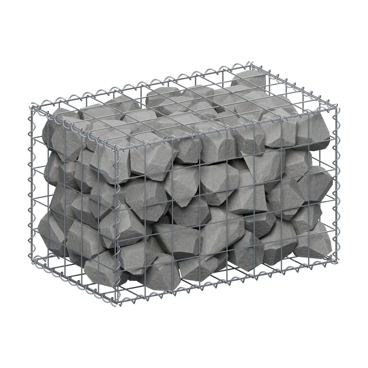 Gabion 80 cm x 50 cm x 50 cm (L x H x P), mailles 10 cm x 10 cm, spirale
