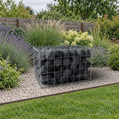 Gabion 80 cm x 50 cm x 50 cm (L x H x P), mailles 10 cm x 10 cm, spirale