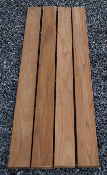 Panchina da giardino con 3 gabbioni - teak, 205 cm di lunghezza x 60 cm di altezza x 37 cm di profondità, zincata, MW 5 x 5 cm