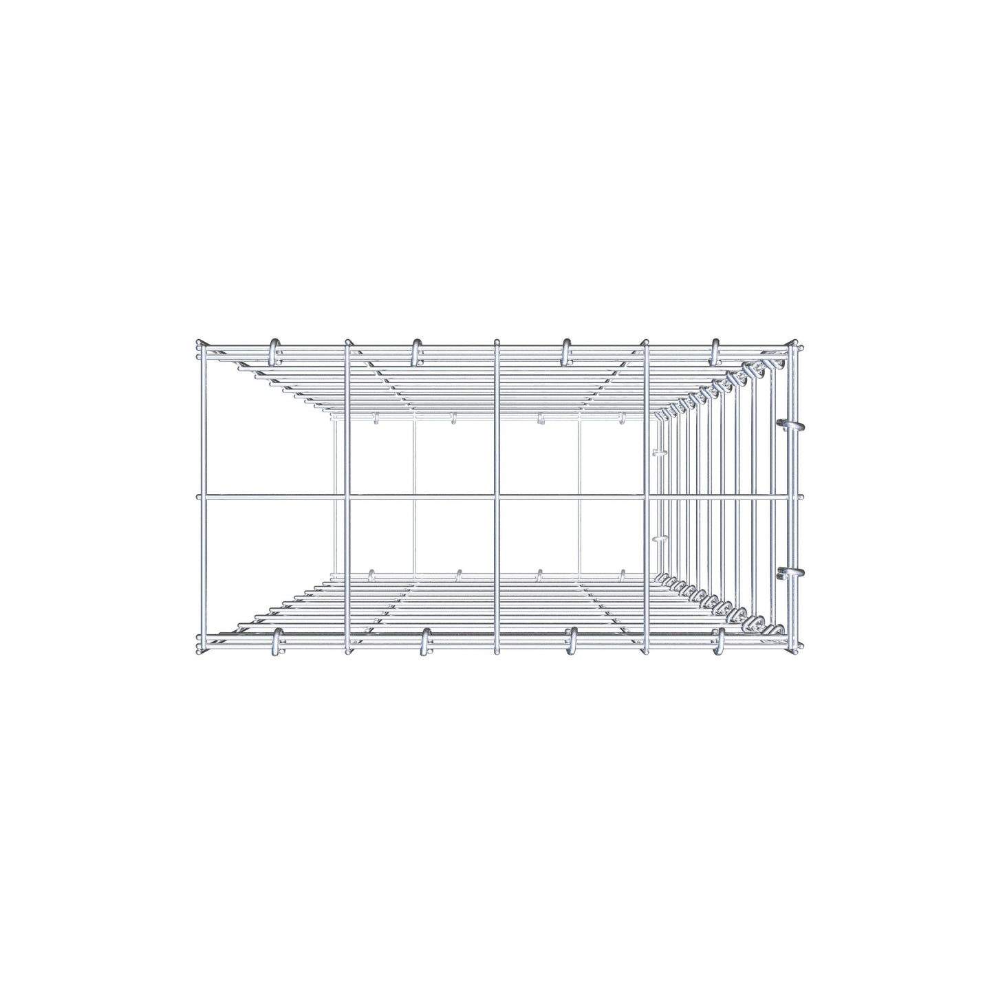 Monteret gabion type 2 100 cm x 40 cm x 20 cm (L x H x D), maskestørrelse 10 cm x 10 cm, C-ring