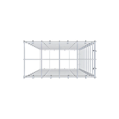Monteret gabion type 2 100 cm x 40 cm x 20 cm (L x H x D), maskestørrelse 10 cm x 10 cm, C-ring