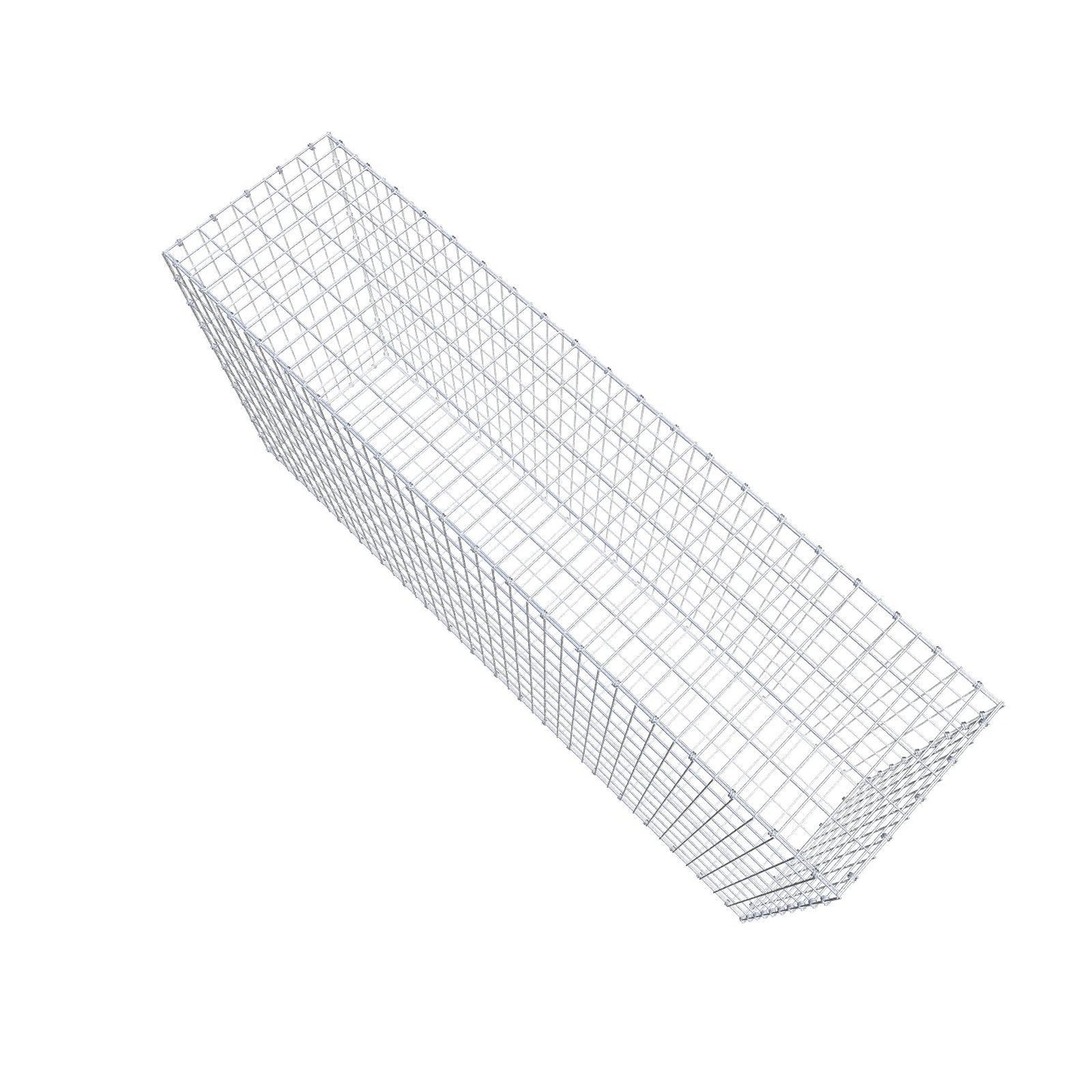 Gabion 200 cm x 100 cm x 50 cm (L x H x D), maskestørrelse 5 x 10 cm, spiralring