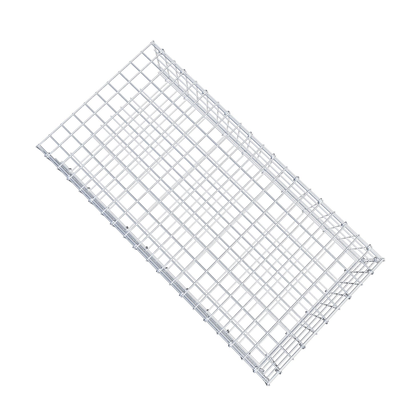 Type 2 oplegkorf 100 cm x 20 cm x 50 cm (L x H x D), maaswijdte 5 cm x 5 cm, C-ring