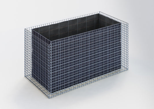 Letto rialzato rettangolare 200 cm x 100 cm x 100 cm (L x H x P), maglia 5 x 5 cm, spessore parete 10 cm