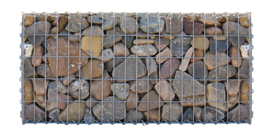 Set of 2 gabions 100 cm x 50 cm x 20 cm (L x H x D), mesh size 5 x 10 cm, spiral