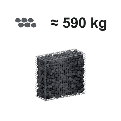 Gabion 100 cm x 90 cm x 40 cm (L x H x D), maskestørrelse 5 cm x 10 cm, spiral