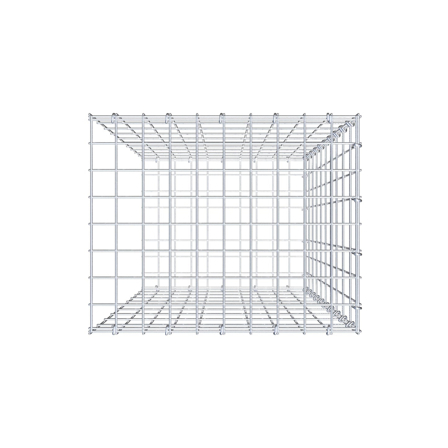 Mounted gabion type 2 100 cm x 50 cm x 40 cm, mesh size 5 cm x 10 cm, C-ring