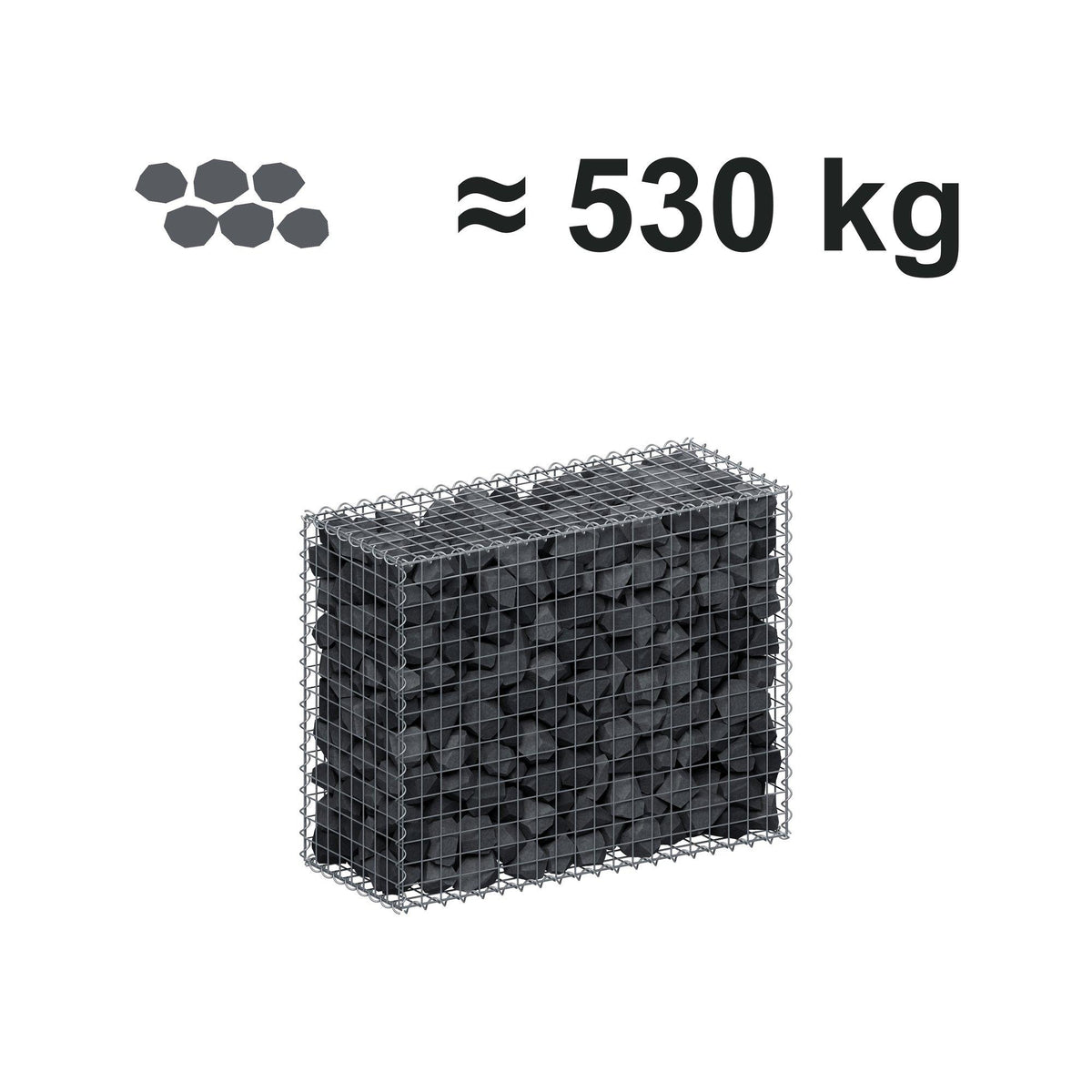Gabion 100 cm x 80 cm x 40 cm (L x H x D), maskstorlek 5 cm x 5 cm, spiral