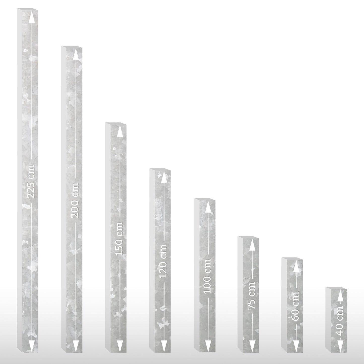 Paal 40 x 40 mm (om in beton te gieten) Lengte: 200 cm