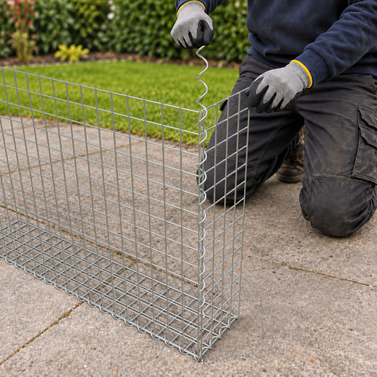 Gabion 100 cm x 70 cm x 20 cm (L x H x P), mailles 5 cm x 5 cm, spirale