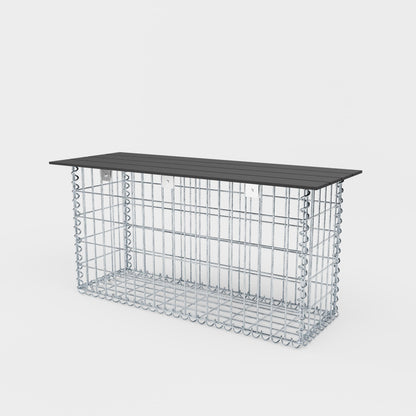 Banc de jardin fourche en spirale 105 x 50 x 30 cm - MW 5 x 10 cm, avec revêtement recyclé en anthracite