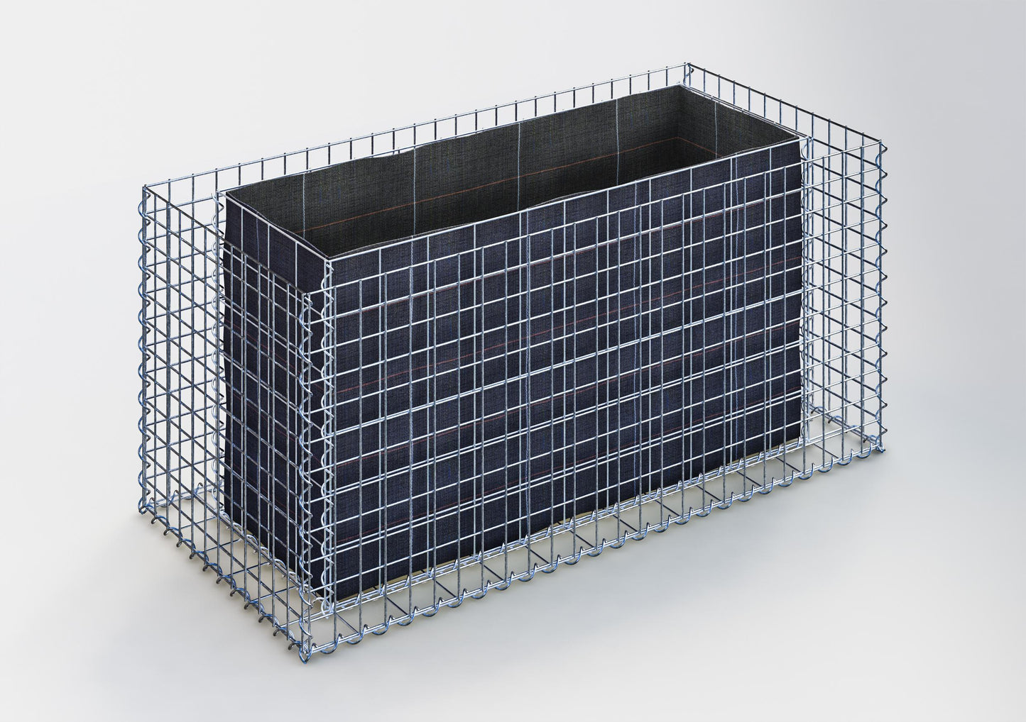 Rechthoekig verhoogd bed 130 cm x 60 cm x 60 cm (L x H x D), maaswijdte 5 x 5 cm, wanddikte 10 cm