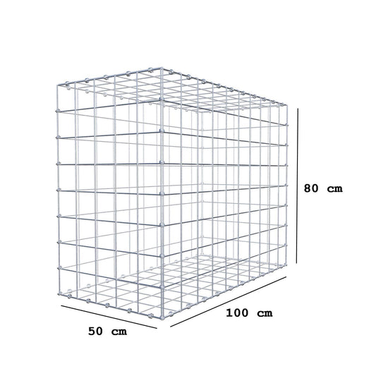Gabion 100 cm x 80 cm x 50 cm (L x H x D), maskstorlek 10 x 10 cm, spiralring