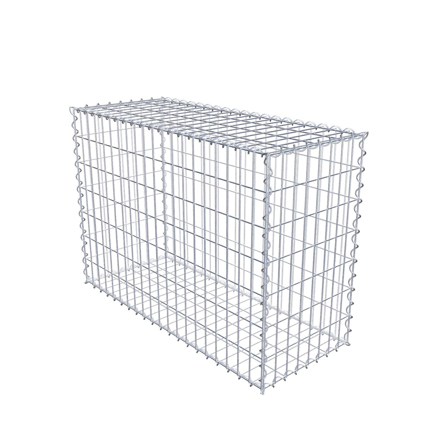 Gabião 100 cm x 70 cm x 40 cm (C x A x P), malhagem 5 cm x 10 cm, espiral