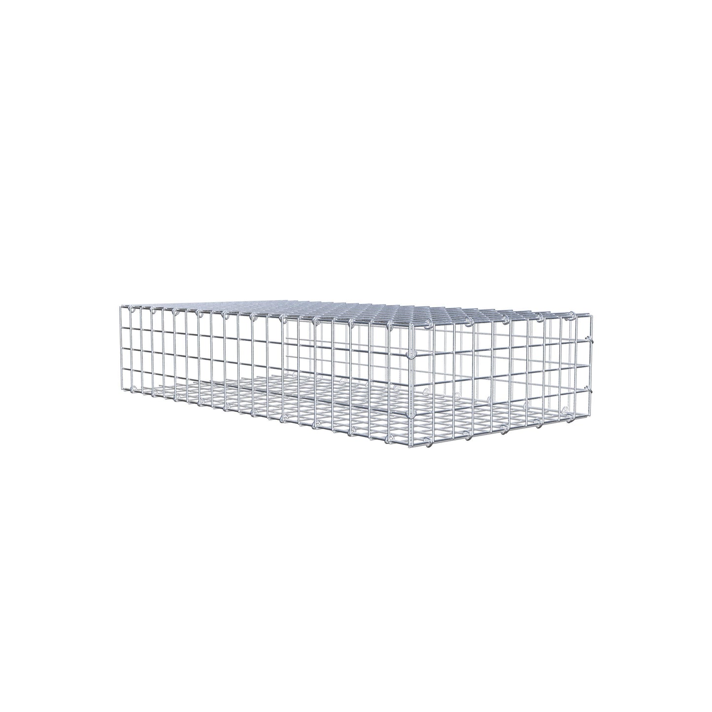 Type 2 oplegkorf 100 cm x 20 cm x 50 cm (L x H x D), maaswijdte 5 cm x 5 cm, C-ring