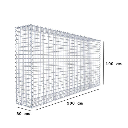 Gabion 200 cm x 100 cm x 30 cm (L x H x P), mailles 5 cm x 5 cm, spirale