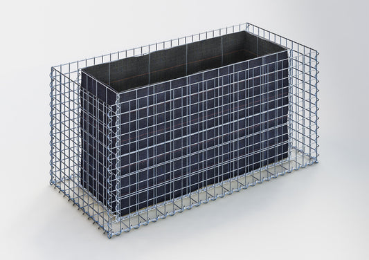 Rechthoekig verhoogd bed 130 cm x 60 cm x 60 cm (L x H x D), maaswijdte 5 x 5 cm, wanddikte 10 cm