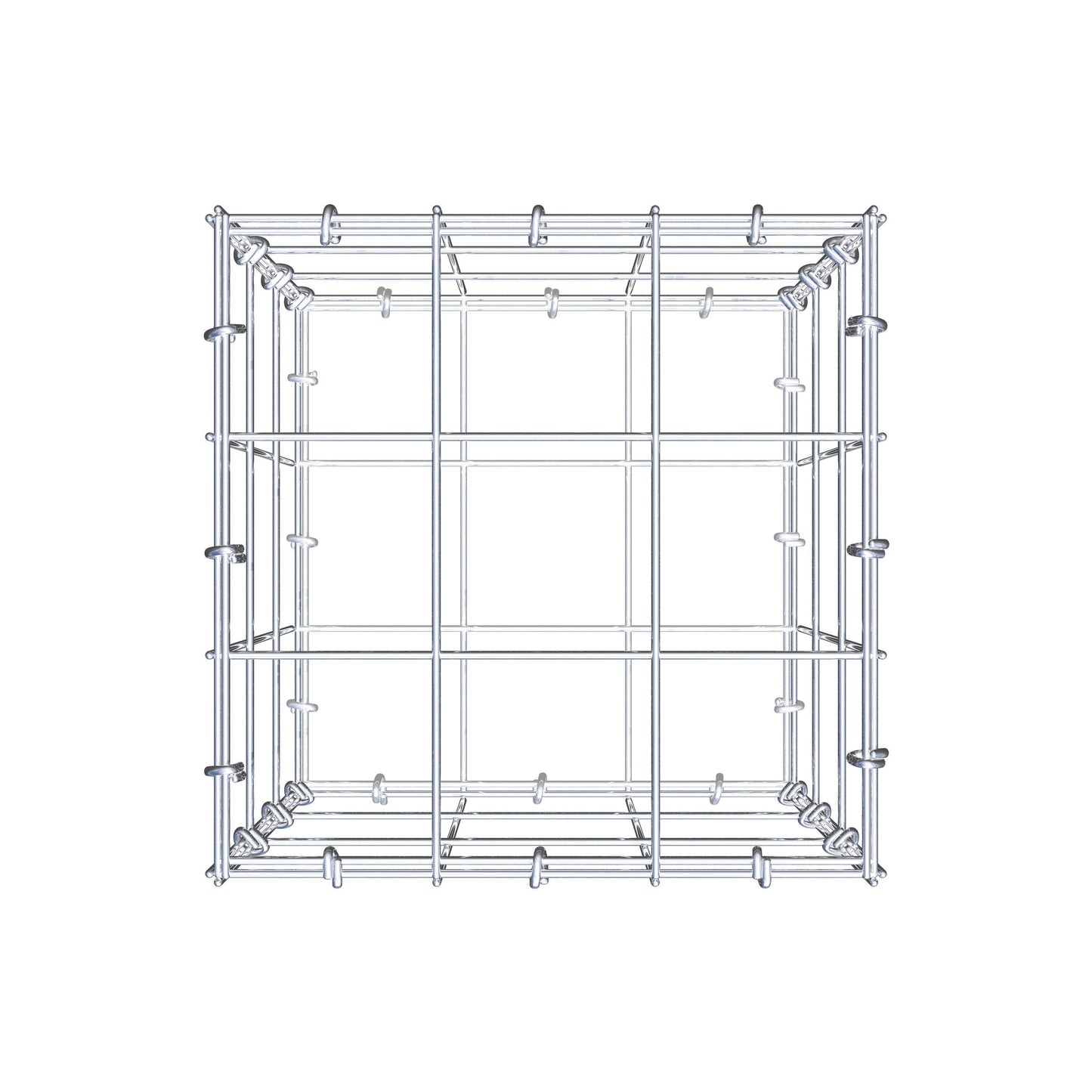 Schanskorf 30 cm x 30 cm x 30 cm (L x H x D), maaswijdte 10 cm x 10 cm, C-ring