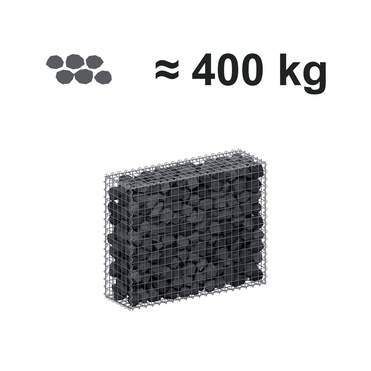 Gabion 100 cm x 80 cm x 30 cm (L x H x P), mailles 5 cm x 5 cm, spirale