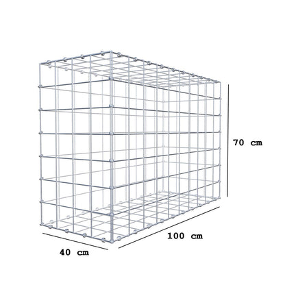 Gabion 100 cm x 70 cm x 40 cm (L x H x D), maskstorlek 10 x 10 cm, spiralring