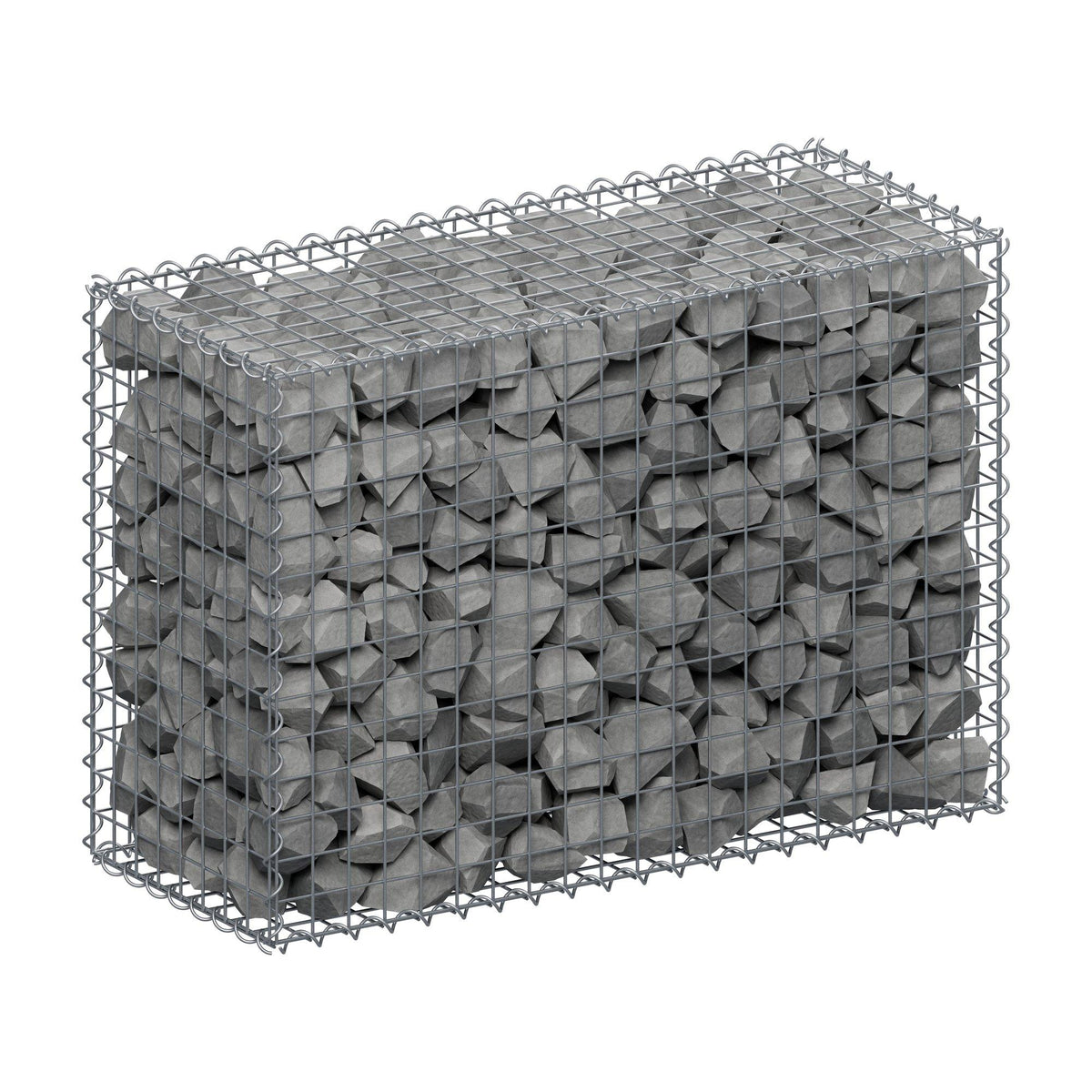 Schanskorf 100 cm x 70 cm x 40 cm (L x H x D), maaswijdte 5 cm x 5 cm, spiraalvormig