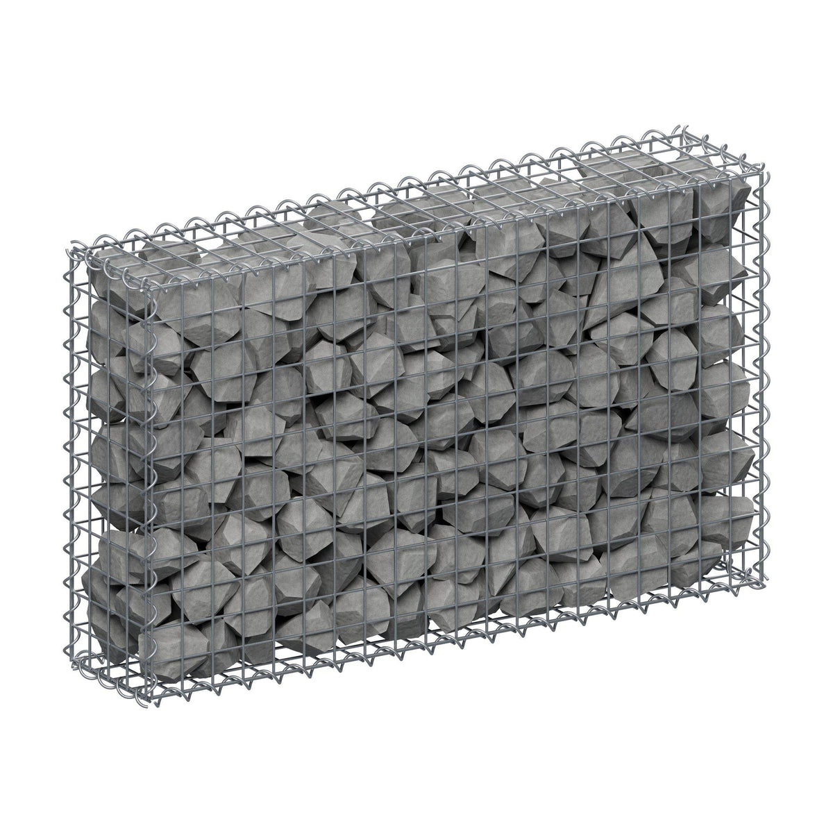 Schanskorf 100 cm x 60 cm x 20 cm (L x H x D), maaswijdte 5 cm x 5 cm, spiraalvormig
