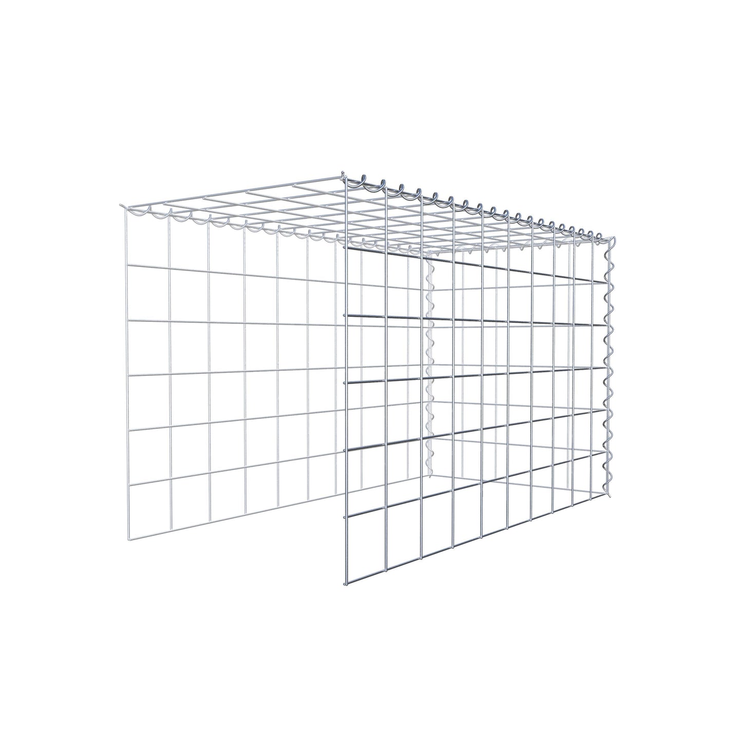 Add-on schanskorf type 4 100 cm x 60 cm x 50 cm (L x H x D), maaswijdte 10 cm x 10 cm, spiraal