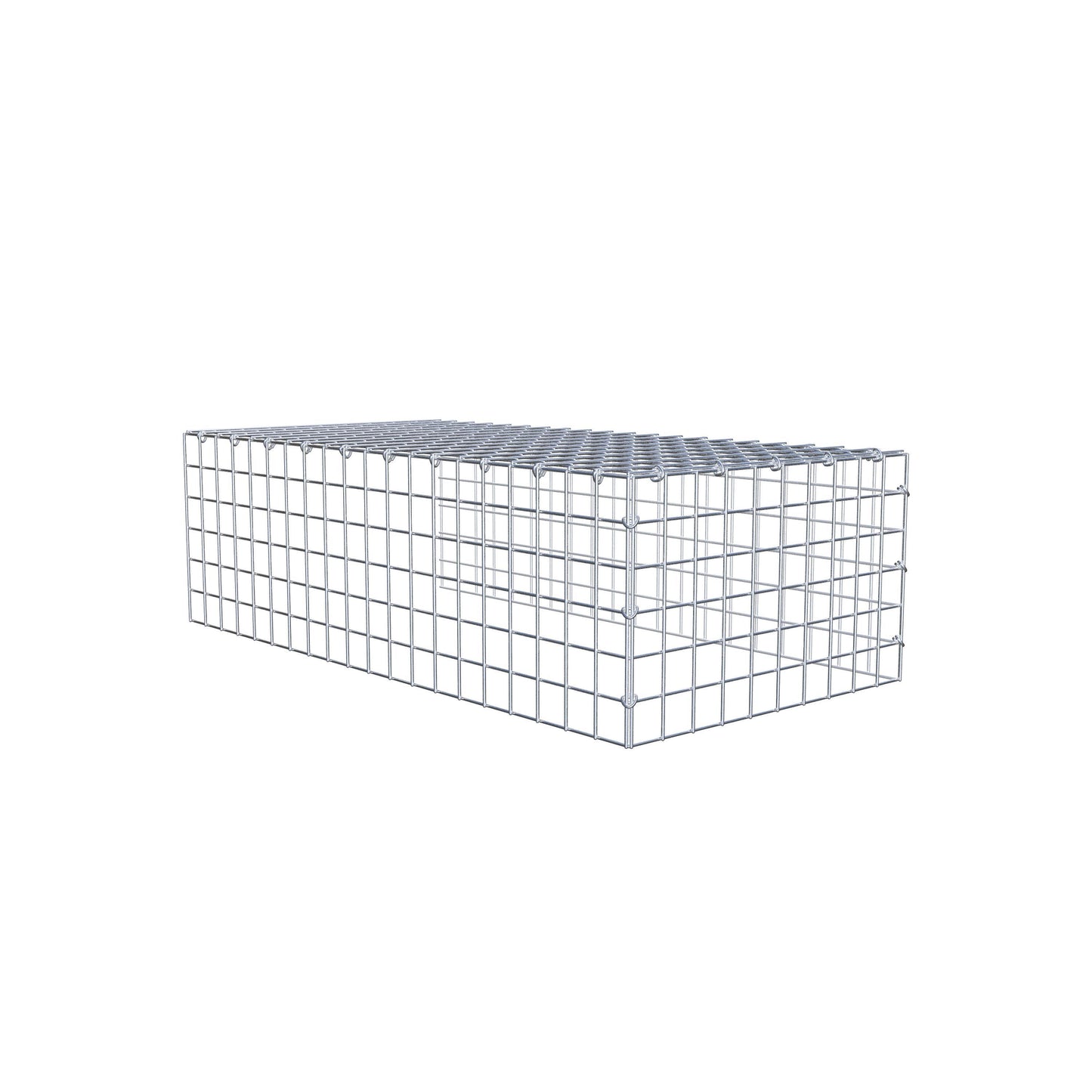 Type 4 oplegkorf 100 cm x 30 cm x 50 cm (L x H x D), maaswijdte 5 cm x 5 cm, C-ring