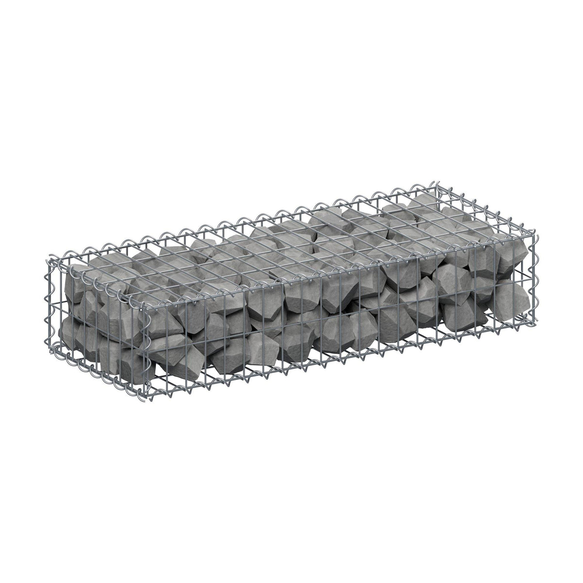 Gabion 100 cm x 20 cm x 40 cm (L x H x P), mailles 5 cm x 10 cm, spirale