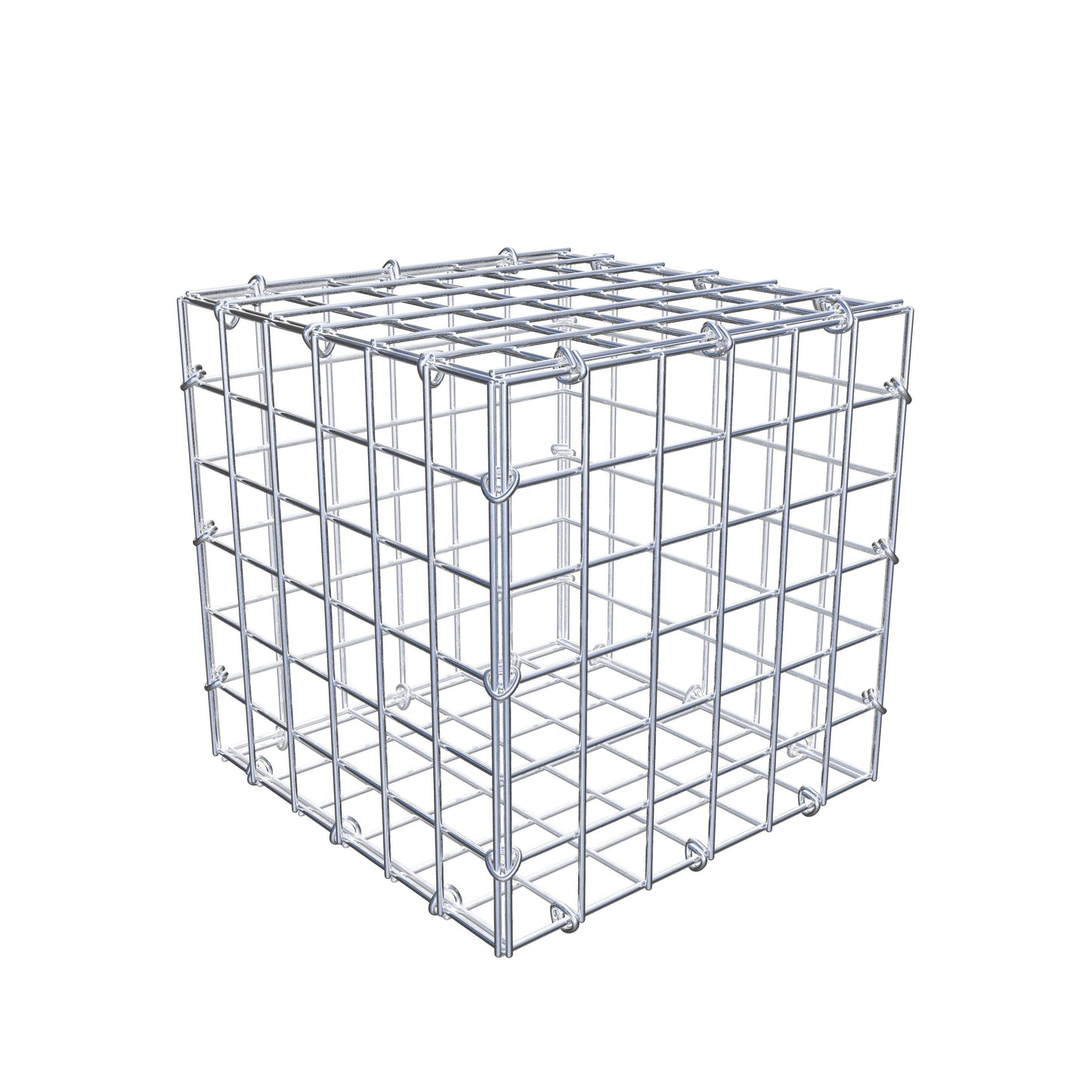 Gabbione 30 cm x 30 cm x 30 cm (L x H x P), maglia 5 cm x 5 cm, anello a C