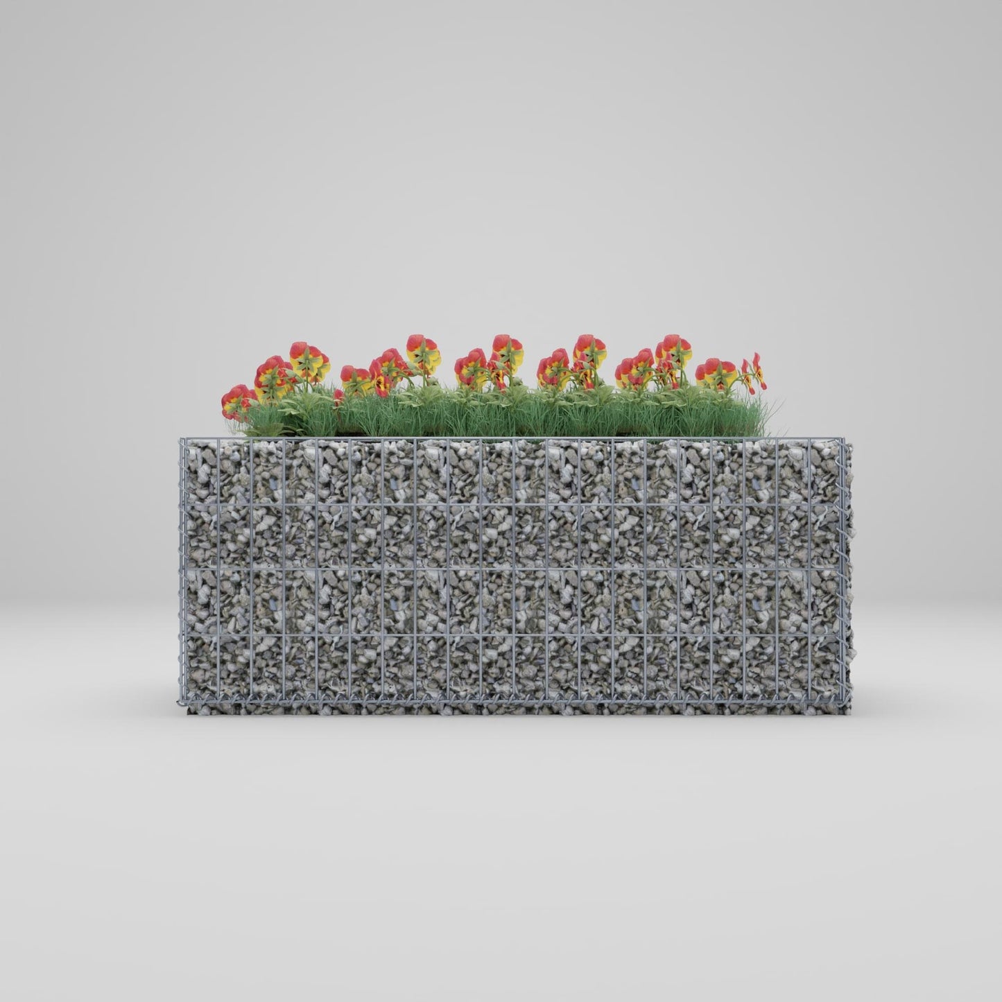 Rechthoekig verhoogd bed 100 cm x 40 cm x 40 cm (L x H x D), maaswijdte 5 x 10 cm, wanddikte 10 cm