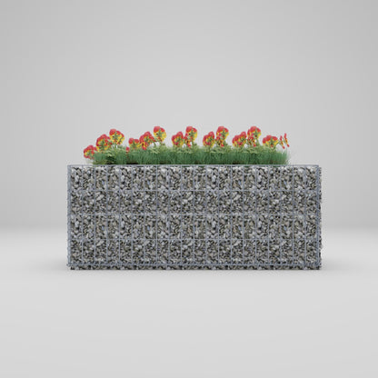 Rechthoekig verhoogd bed 100 cm x 40 cm x 40 cm (L x H x D), maaswijdte 5 x 10 cm, wanddikte 10 cm