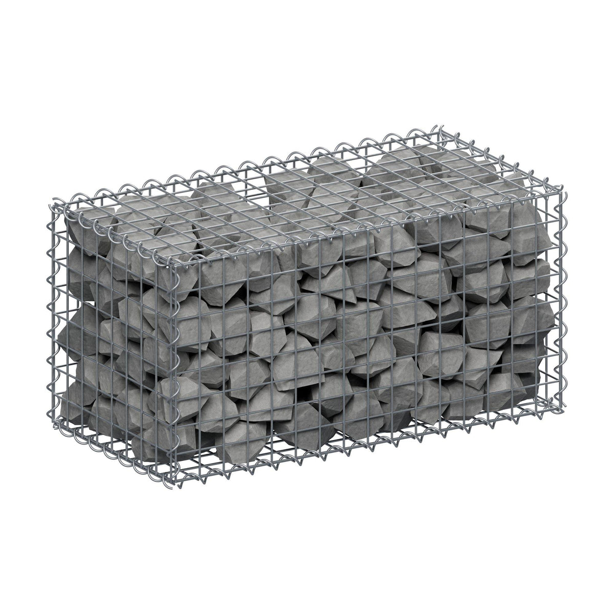 Schanskorf 80 cm x 40 cm x 40 cm (L x H x D), maaswijdte 5 cm x 5 cm, spiraalvormig