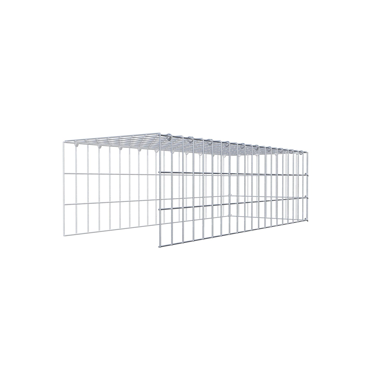 Type 4 oplegkorf 100 cm x 30 cm x 40 cm (L x H x D), maaswijdte 5 cm x 10 cm, C-ring