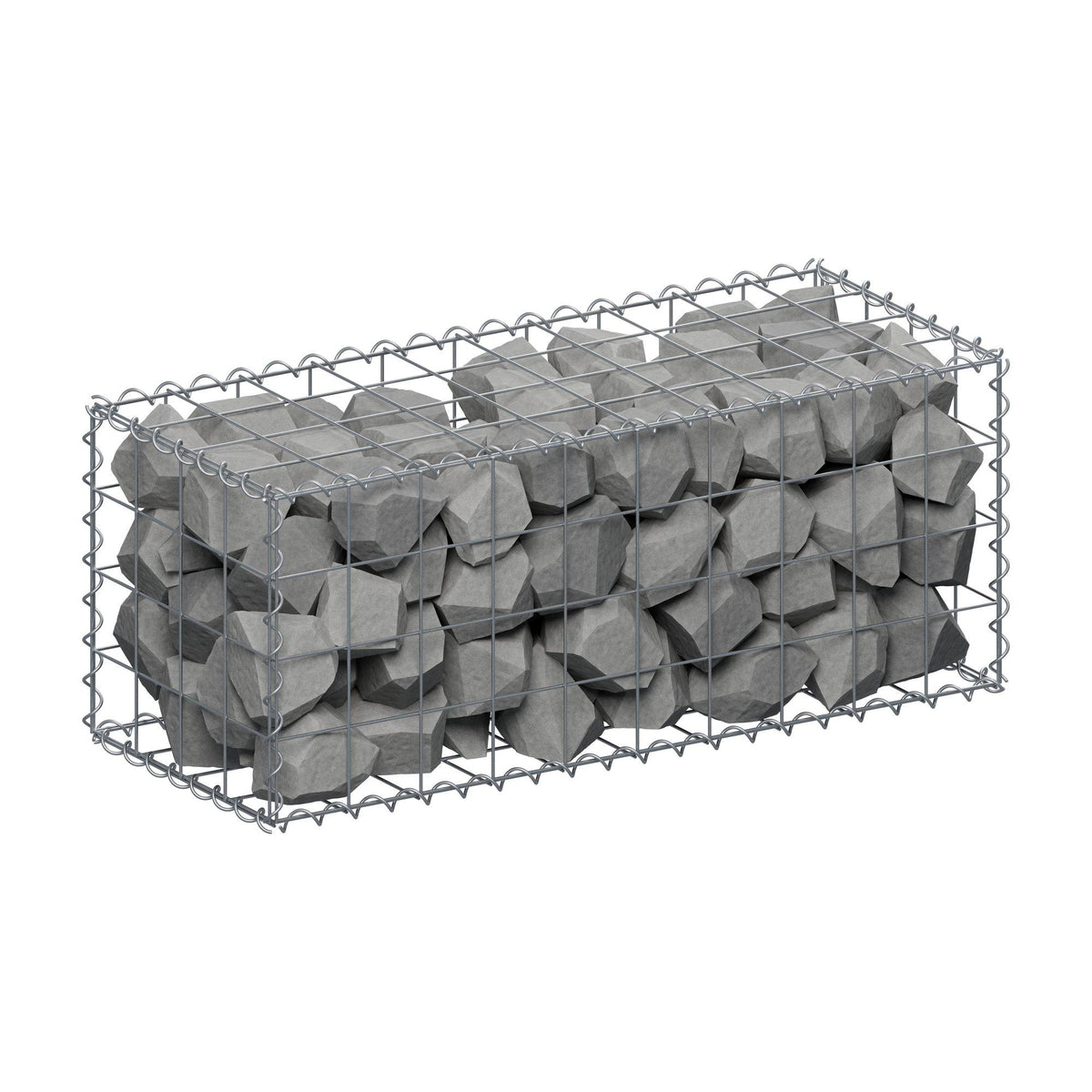 Schanskorf 100 cm x 40 cm x 40 cm (L x H x D), maaswijdte 10 cm x 10 cm, spiraalvormig