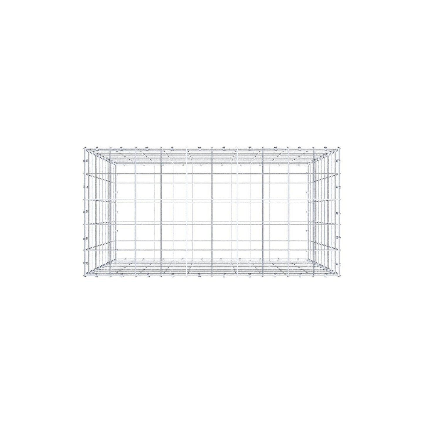 Gabion 100 cm x 100 cm x 50 cm (L x H x D), maskstorlek 10 x 10 cm, spiralring
