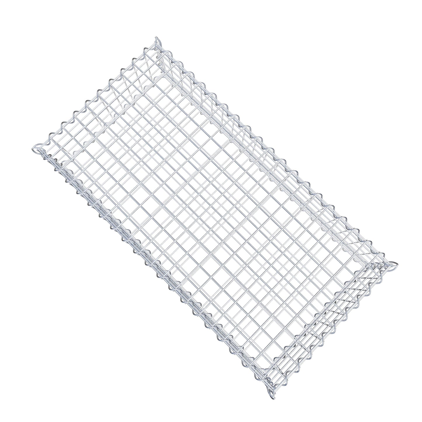 Schanskorf 100 cm x 20 cm x 50 cm (L x H x D), maaswijdte 5 cm x 5 cm, spiraalvormig