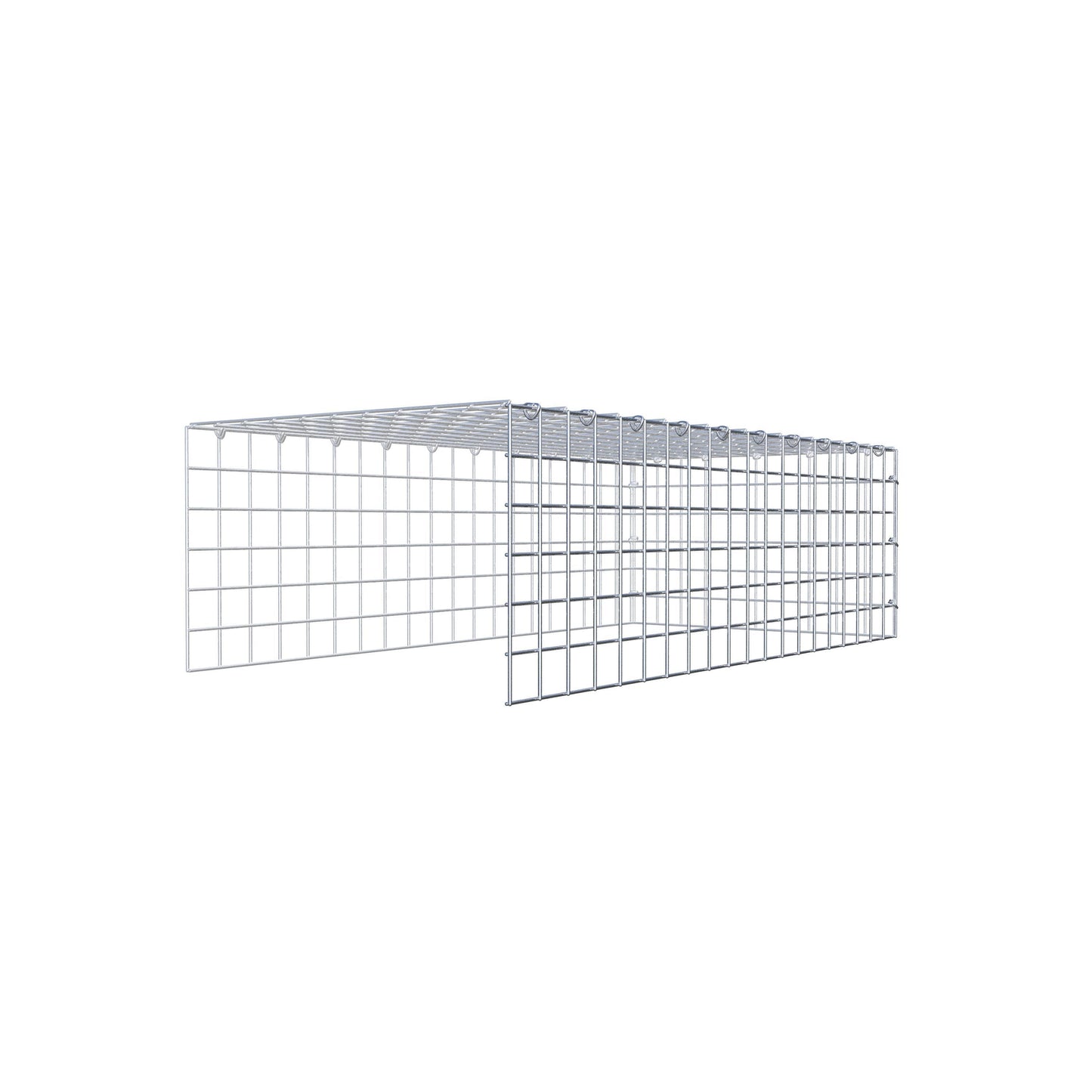 Type 4 oplegkorf 100 cm x 30 cm x 50 cm (L x H x D), maaswijdte 5 cm x 5 cm, C-ring
