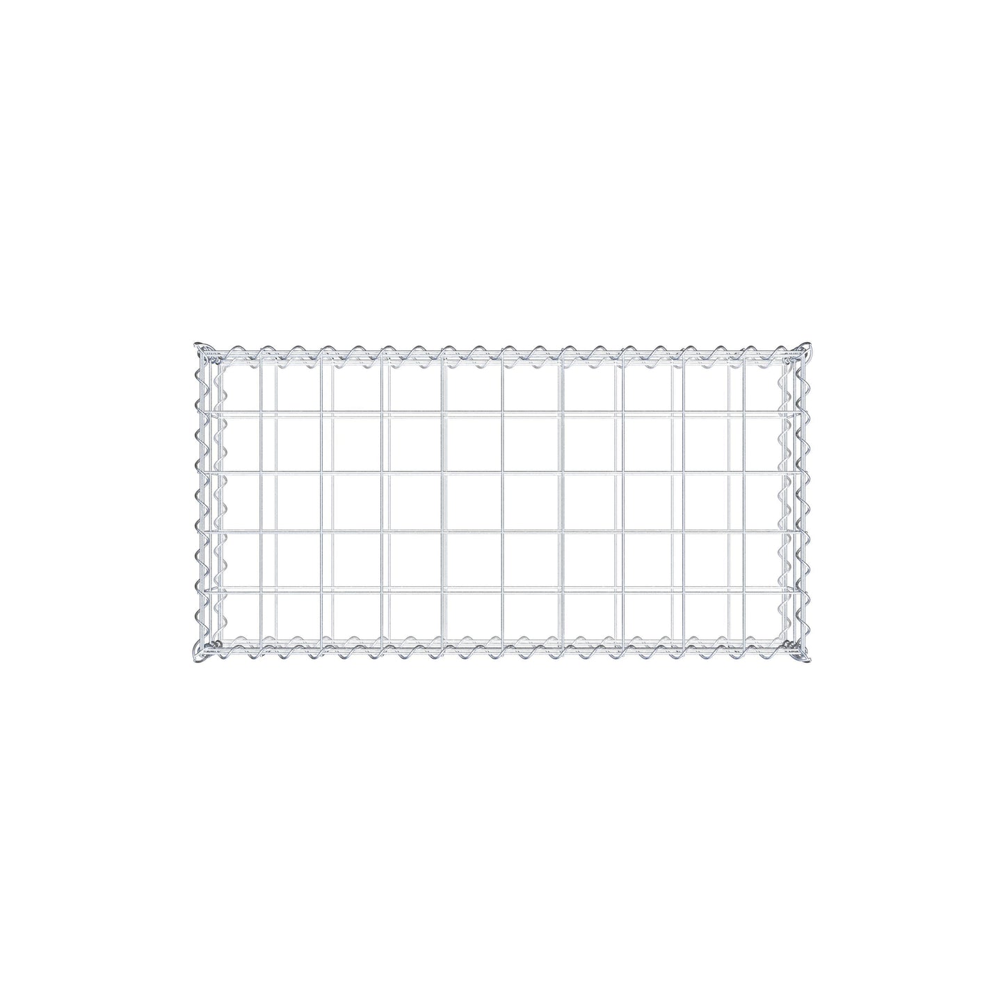 Schanskorf 100 cm x 20 cm x 50 cm (L x H x D), maaswijdte 10 cm x 10 cm, spiraalvormig