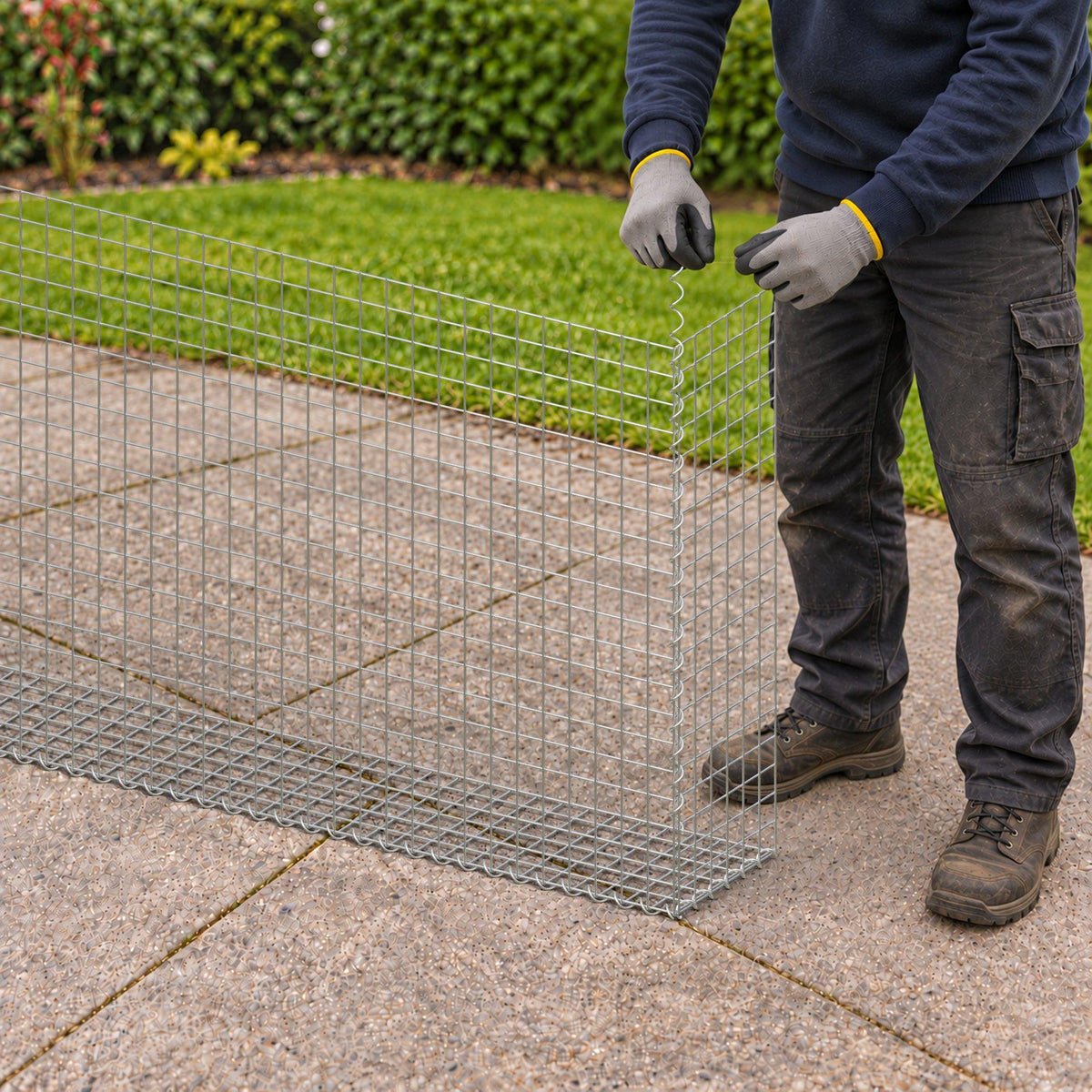 Gabion 200 cm x 100 cm x 30 cm (L x H x P), mailles 5 cm x 5 cm, spirale