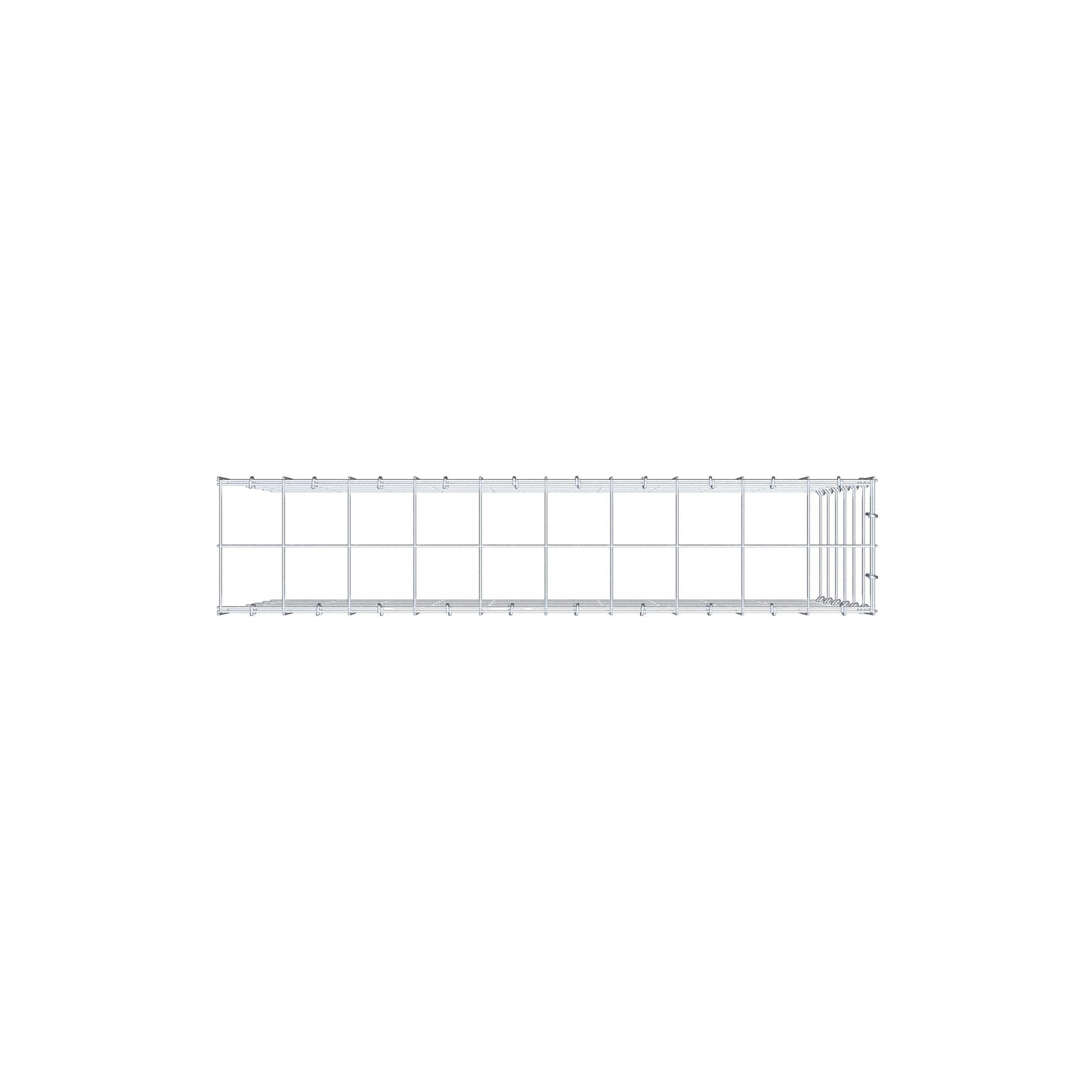 Type 4 oplegkorf 100 cm x 60 cm x 20 cm (L x H x D), maaswijdte 10 cm x 10 cm, C-ring