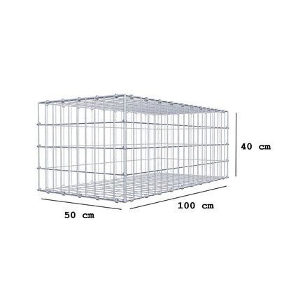 Schanskorf 100 cm x 40 cm x 50 cm (L x H x D), maaswijdte 5 x 10 cm, spiraalring