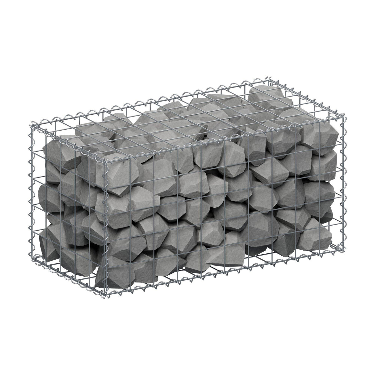 Gabion 100 cm x 50 cm x 50 cm (L x H x D), maskstorlek 10 cm x 10 cm, spiral