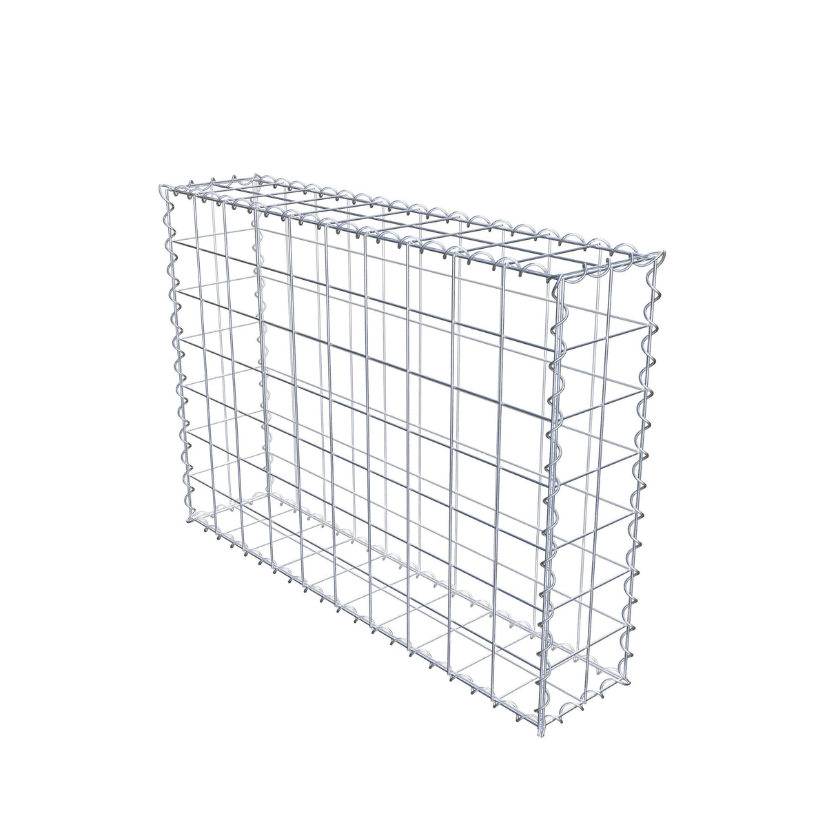 Schanskorf 100 cm x 70 cm x 20 cm (L x H x D), maaswijdte 10 cm x 10 cm, spiraalvormig