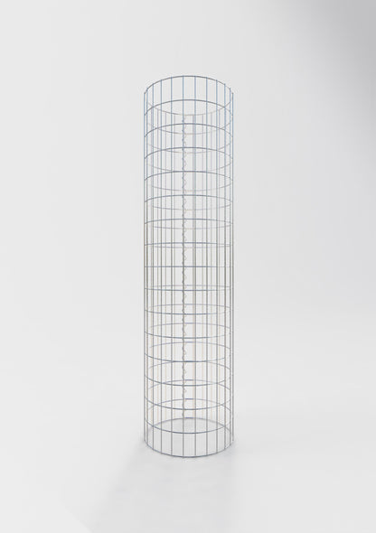 Schanskorfzuil rond 42 cm diameter, 160 cm hoogte, maaswijdte 5 cm x 10 cm