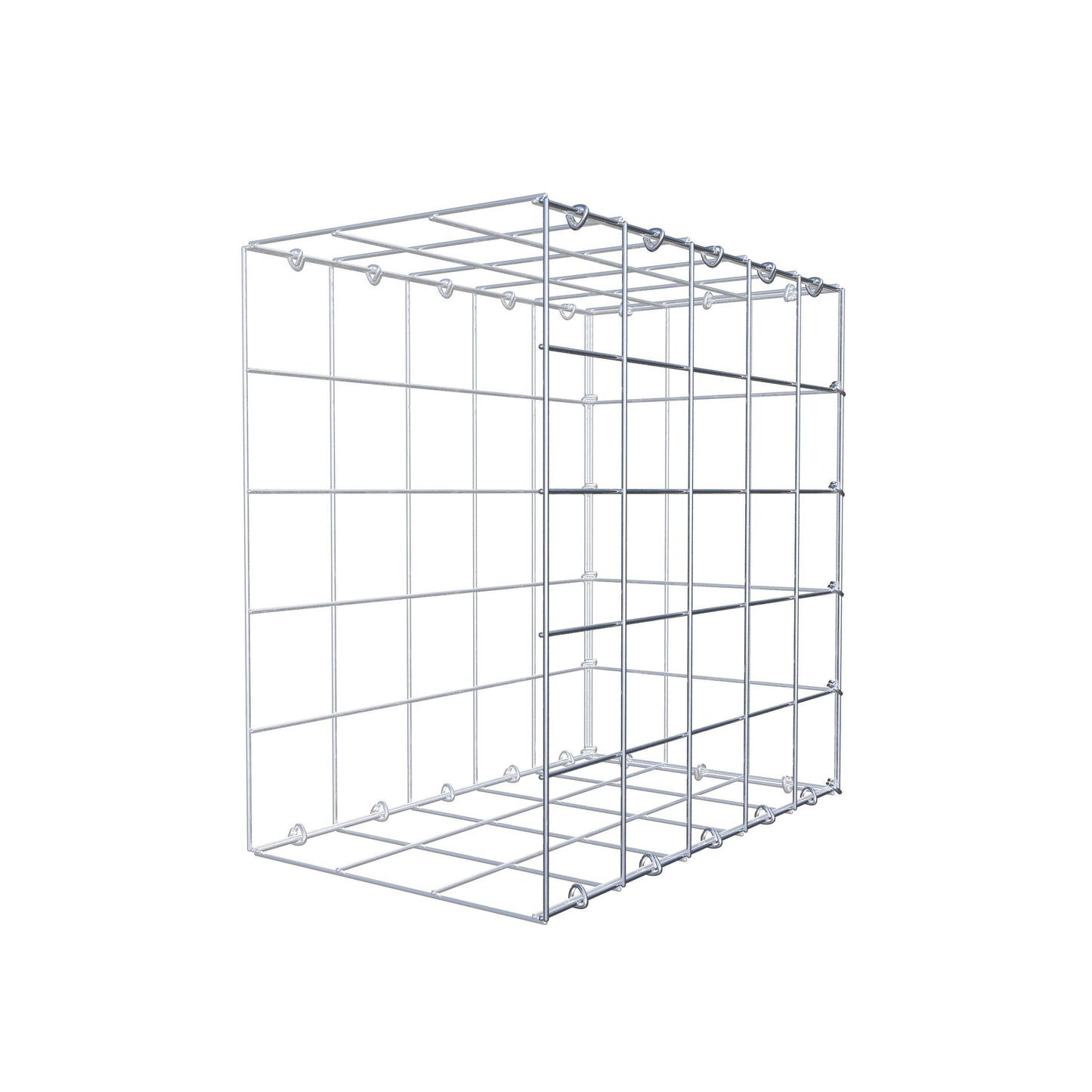 Bevestigbare schanskorf type 2 50 cm x 50 cm x 30 cm (L x H x D), maaswijdte 10 cm x 10 cm, C-ring